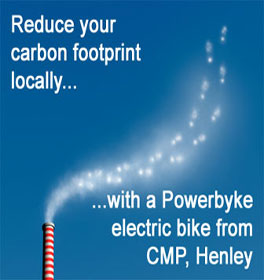 Reduce your carbon footprint locally...with a Powerbyke electric bike from CMP, Henley