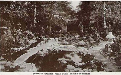 An old picture of the Japanese garden in   Friar Park  .