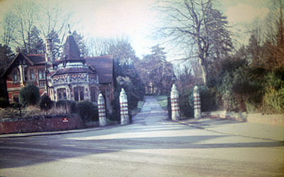 A view taken in the 1960s of the entrance to   Friar Park  .    Photo kindly provided by Roy Sadler.  