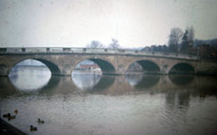 Old postcard of Henley Bridge, Henley.