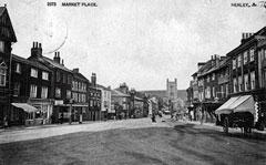 Old postcard of Market Place, Henley.