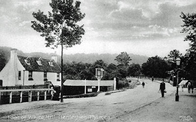 The foot of White Hill in   Remenham   on the other side of   Henley Bridge  .