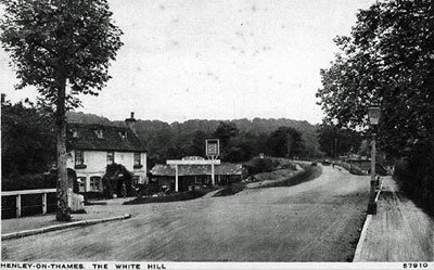 The foot of White Hill in   Remenham   on the other side of   Henley Bridge  .