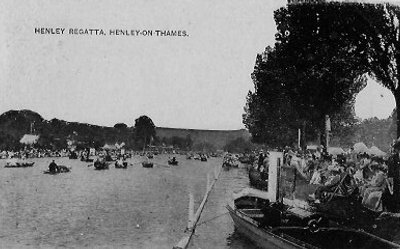 Boats on the   River Thames   during the Henley Royal Regatta.