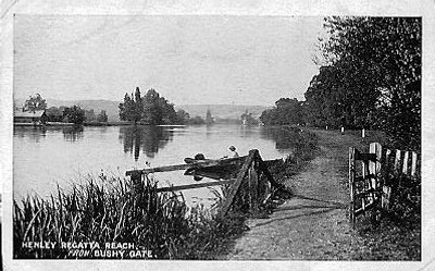 Henley Regatta Reach from Bushy Gate along the towpath by the   River Thames   in Henley.